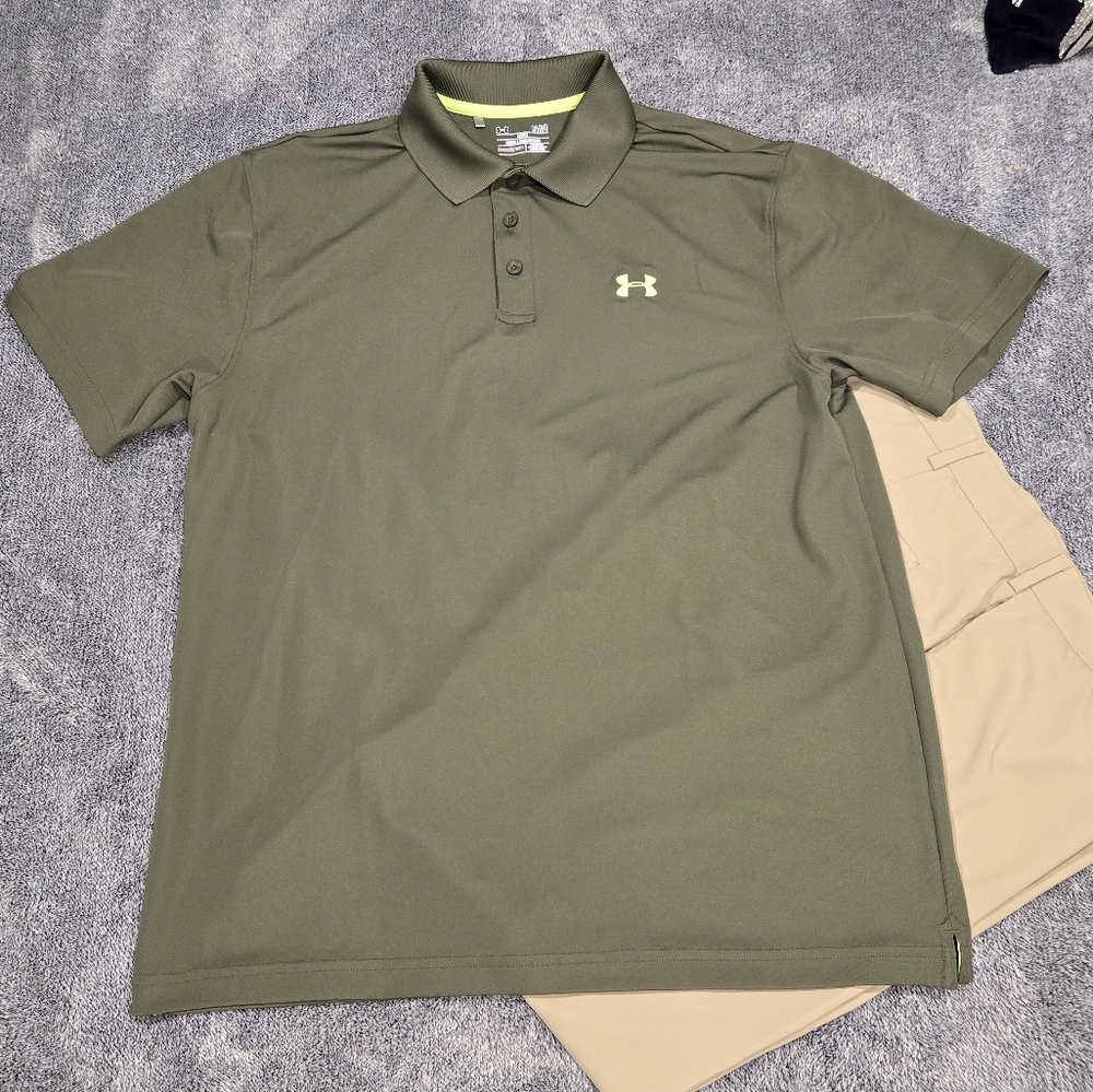 Under Armour Polo Shirt Lrg Olive Green